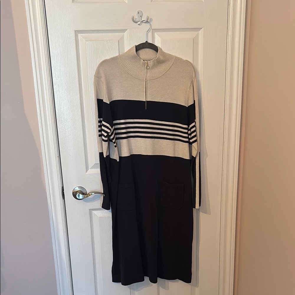 Elegant Striped Knit Dress